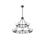 Cadence 15 Light Chandelier Black by Lighting Design – Iron, Black