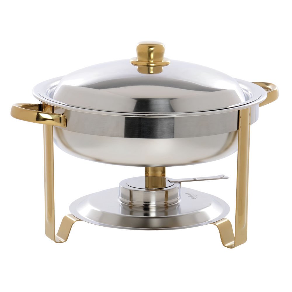 Chafer Round 4 1/4 Quart Stainless Steel- 16 1/2 L x 13 3/8 W x 11 13/16 H by HUBERT – Stainless Steel, Silver, Model 831LGH-01