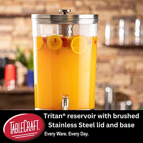 Tablecraft 2.5 Gallon Upscale Drink Dispenser / 11 x 13.5 x 24" / Stainless Steel Iced Beverage Dispensers