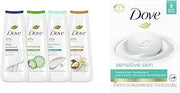 Dove Body Wash Collection with MicroMoisture and Beauty Bar with Moisturizing Cream for Sensitive Skin, 4 Count 20 oz and 3.75 Ounce (Pack of 8)