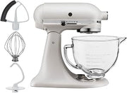 KitchenAid 5-Quart Tilt Head Stand Mixer With Flex Edge Beater Glass Bowl Matte Milkshake