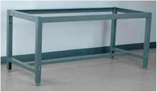 Adjustable Height Box Tube Workbench Frame, 40" W X 27" D X 30-35" H, Gray