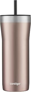 Contigo Stainless Steel Vacuum Insulated Tumbler With Straw, 32 oz (Champagne/Pineberry)