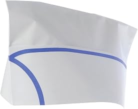 Cellucap White Paper Overseas Cap with Blue Trim, 100 per Box
