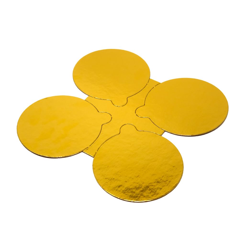 Enjay 4" Die Cut Cake Board With Tab Gold by Enjay Converters – Gold, Model US0454RTAB