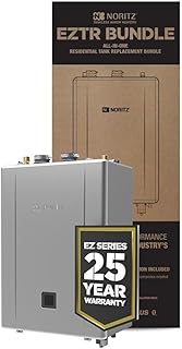 Noritz EGQ-C2861WX-FF US NG EZ Series Pro 9.8 GPM 180,000 BTU 120 Volt Residential Indoor/Outdoor Natural Gas Tankless Water Heater Package with Bluetooth Connectivity
