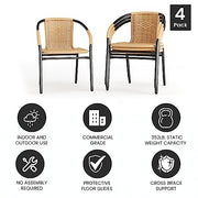 Flash Furniture Beige / Set of 4 / Modern Patio Dining Chairs
