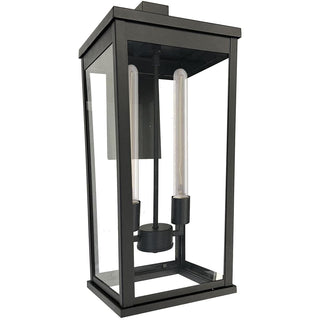 Elmgrove Two Light Outdoor Wall Mount Black by Artcraft Lighting – 23-1/2" x 10" x 11-1/4", Glass, Black, Model AC8882BK