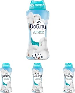 Downy Cool Cotton In-Wash Laundry Scent Booster Beads, 24 oz, laundry scent beads, Long-lasting Freshness (Pack of 4)