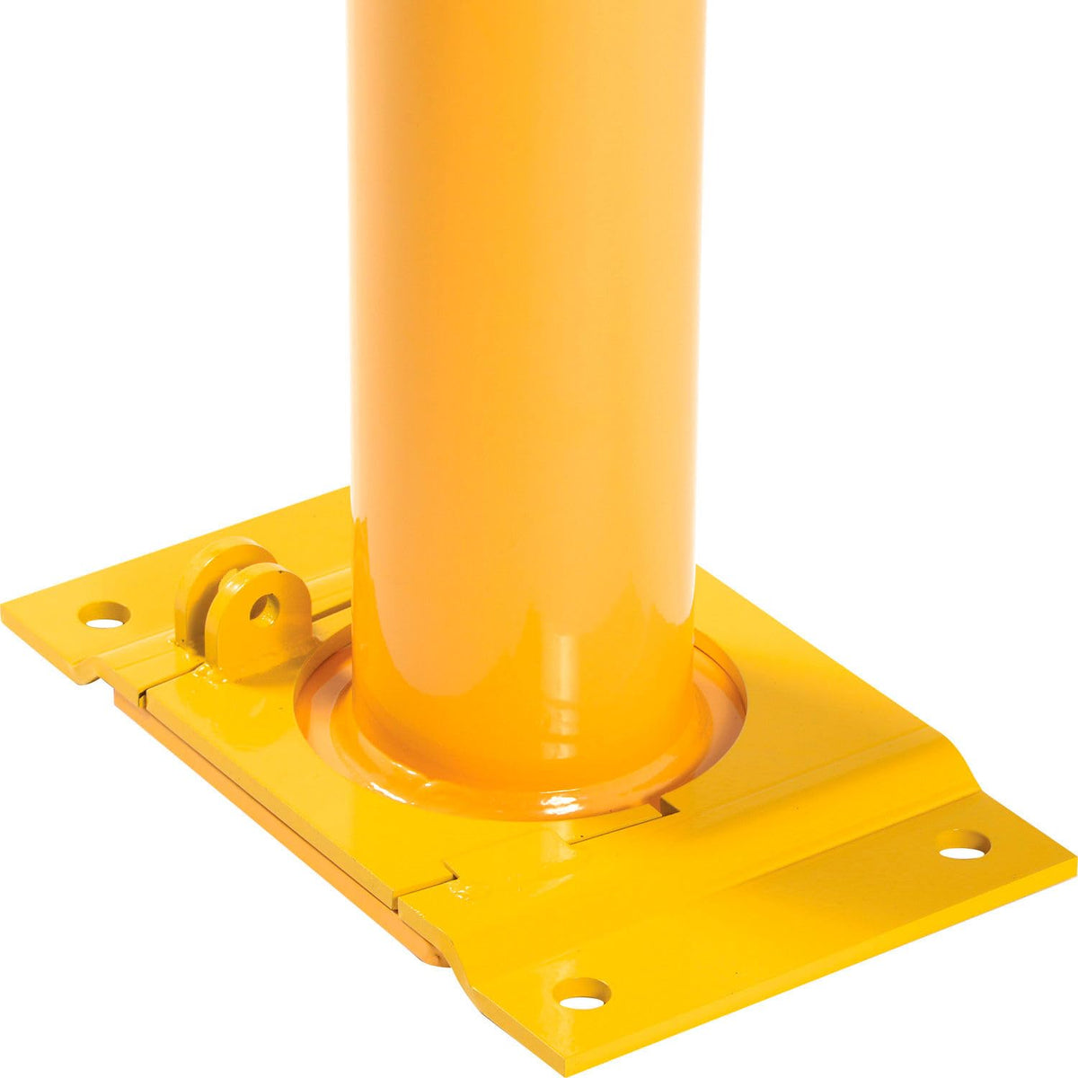 Global Industrial Steel Safety Bollard W/Chain Slots – Removable Base & Cap, 36"H x 4-1/2"D