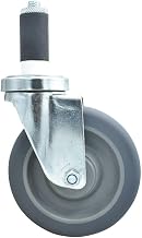 BK Resources 5" Gray Rubber 1-1/4" Expanding Stem Swivel Caster for Work Tables, NSF, 250lb Capacity Per Wheel