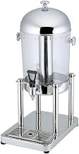 HUBERT Beverage Dispenser with Ice Tube 8.5 Liter Capacity Break Resistant Polycarbonate and Stainless Steel