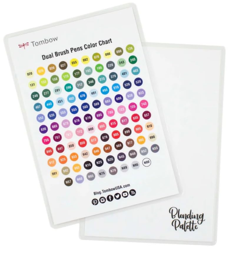 Art Marker Collection: Pastel 10 Piece Dual Brush Pen Set with Blending Palette Kit by Tombow – Model 810217931024