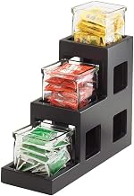 Cal-Mil 1486-96 3 Step Jar Display, 13" Height, 5" Width, 14" Length, Bamboo, Midnight
