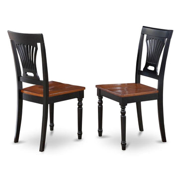 Solid Wood Dining Chairs Traditional-Style with Wood Seat Set of by Furnifact – Wood, Black/Brown, Pack of 2