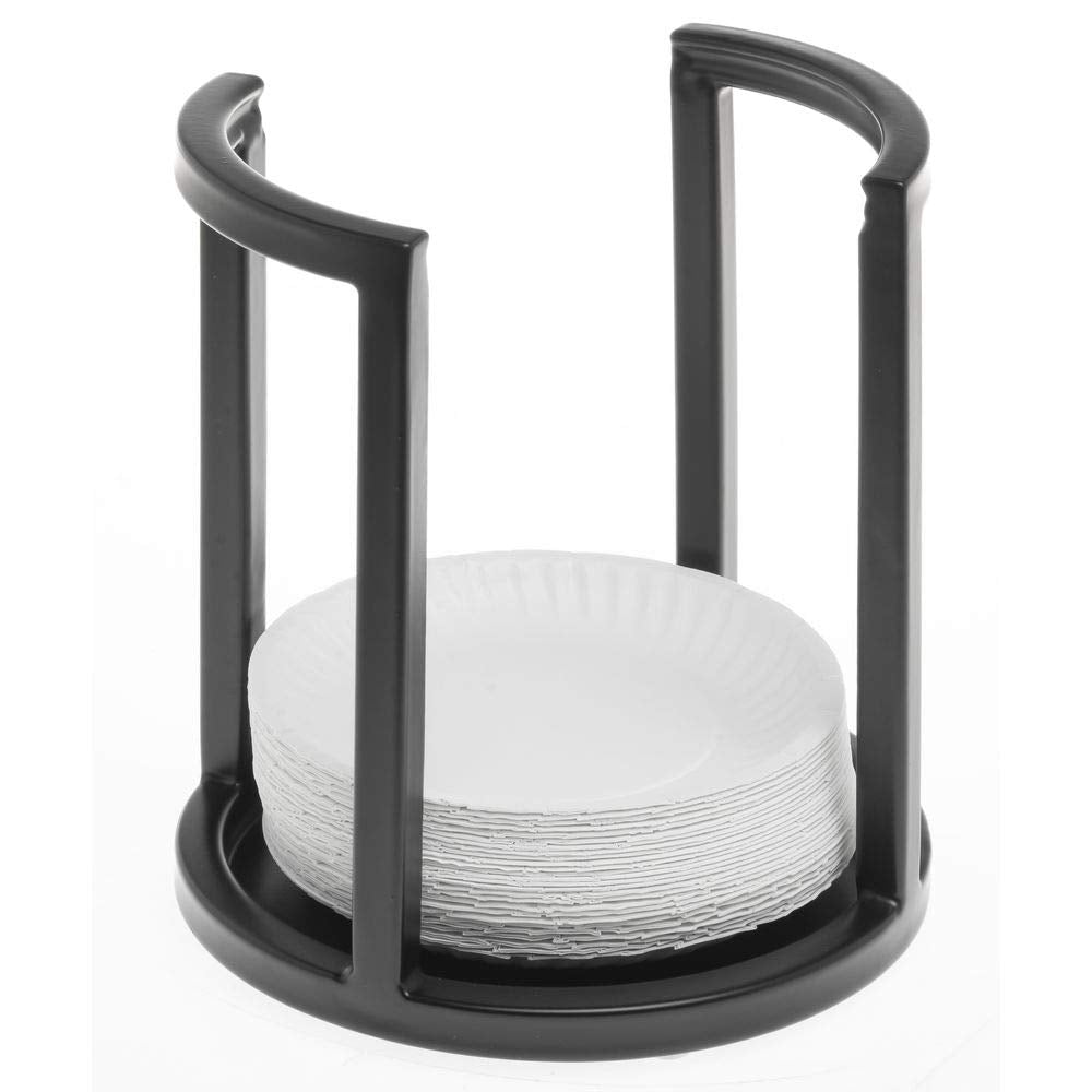 Black Plate Holder - 6 1/2"Dia x 8 1/5"H by HUBERT – Large, Metal, Black