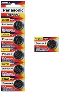 Panasonic CR2025-6 CR2025 3V Lithium Coin Battery (Pack of 6)