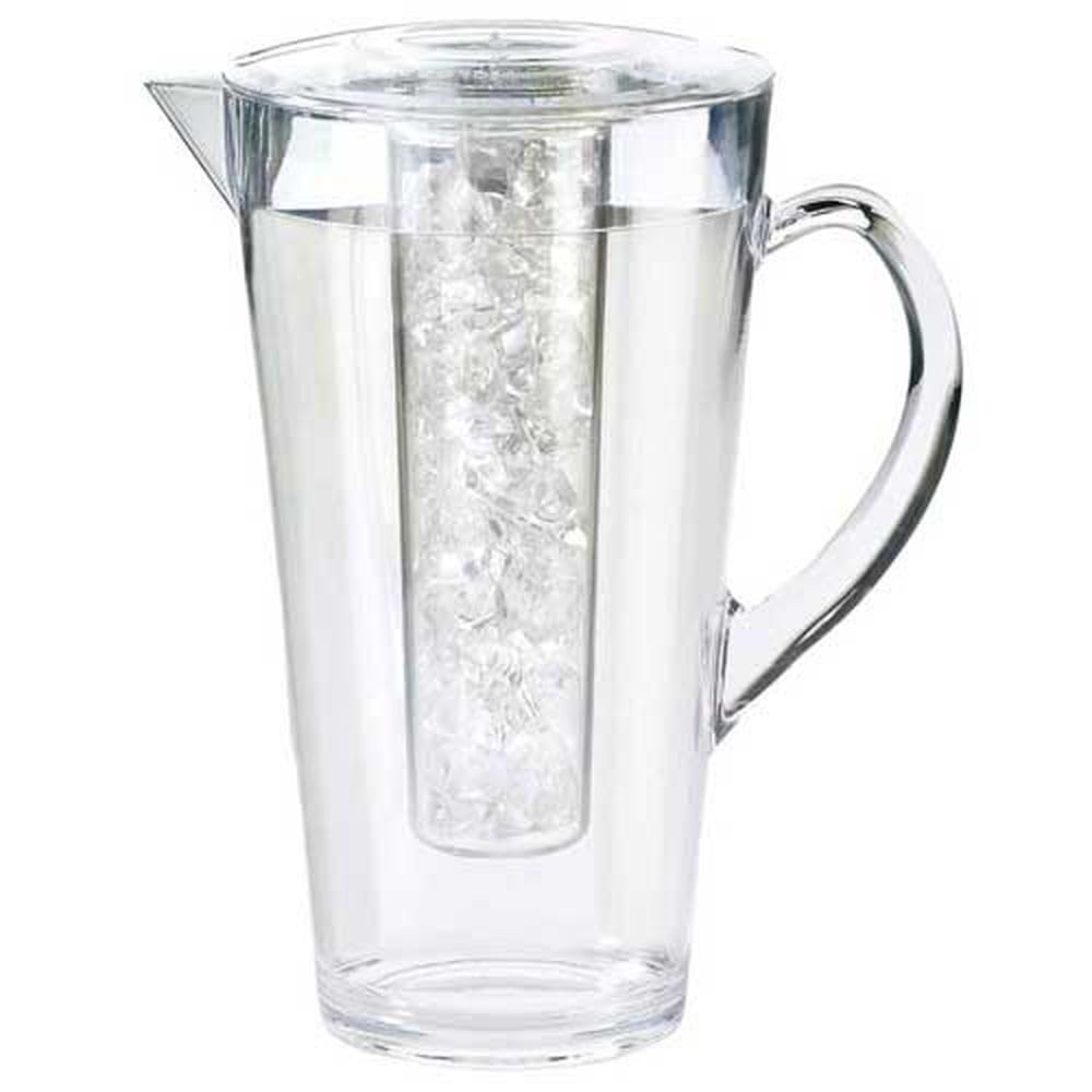 Cal Mil Polycarbonate Pitcher with Ice Chamber by CAL-MIL – 67.6 Ounces, 2.0 liters, Polycarbonate (PC), Clear, Model 682-ICE