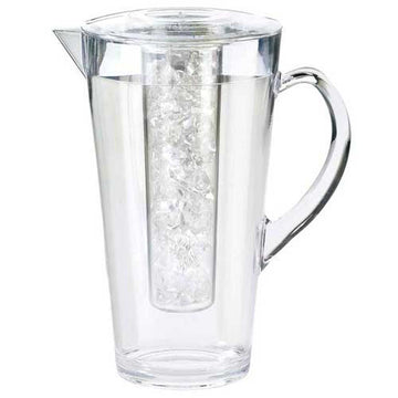 Cal Mil Polycarbonate Pitcher with Ice Chamber by CAL-MIL – 67.6 Ounces, 2.0 liters, Polycarbonate (PC), Clear, Model 682-ICE
