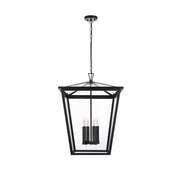 Oxford Four Light Outdoor Pendant Black by Lighting Design – Iron, Black, Model OD334H27BK