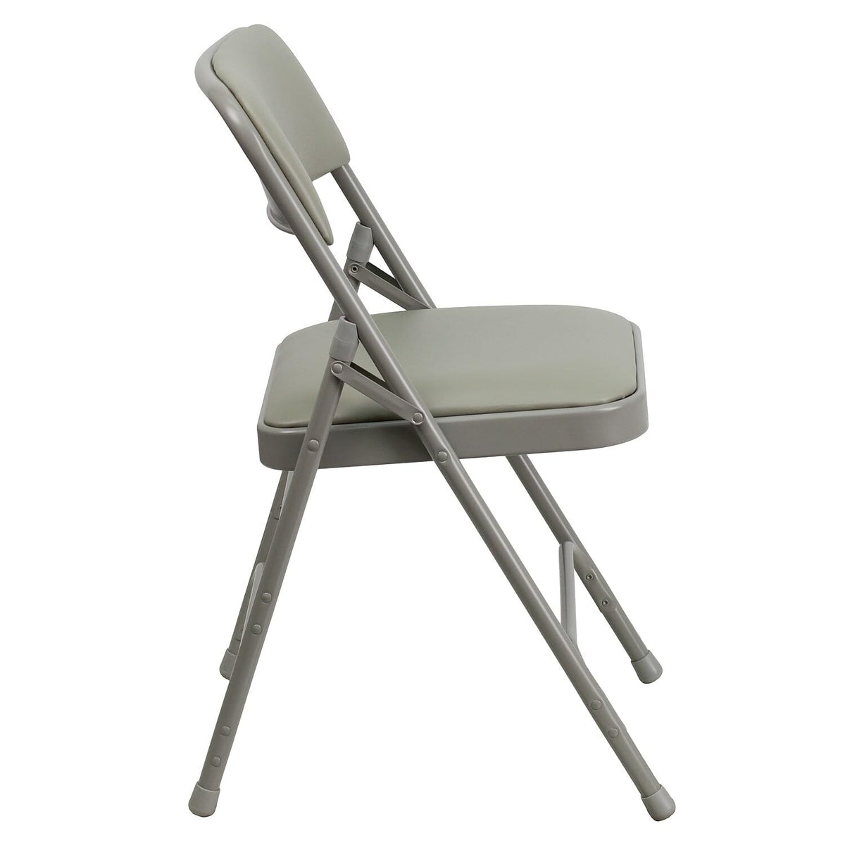 Hercules Metal Folding Chair by Flash Furniture – Set of 1, Steel, Foam, Vinyl, Gray Vinyl/Gray Frame, Model HA-MC309AV-GY-GG