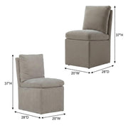 Solid Wood Upholstered Dining Chair with Castors by Starlight Canyon Home – Solid Hardwood,Plywood, Brown, Pack of 4