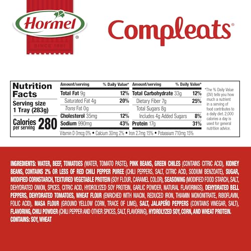 HORMEL COMPLEATS Chili with Bean / 10 Ounce (Pack of 6) / Chili with Beans Chili