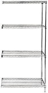 QUANTUM STORAGE SYSTEMS AD63-3672S Wire Shelves Add-On Kit for WR63-3672S Stainless Steel 4 Shelves 63" H x 72" W x 36" D