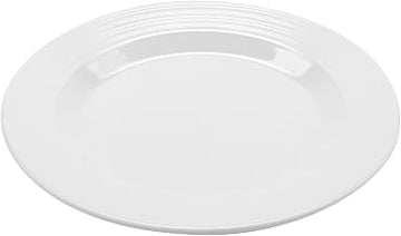 GET 9" White Textured Rim Melamine Dinner Plate (Set of 12)