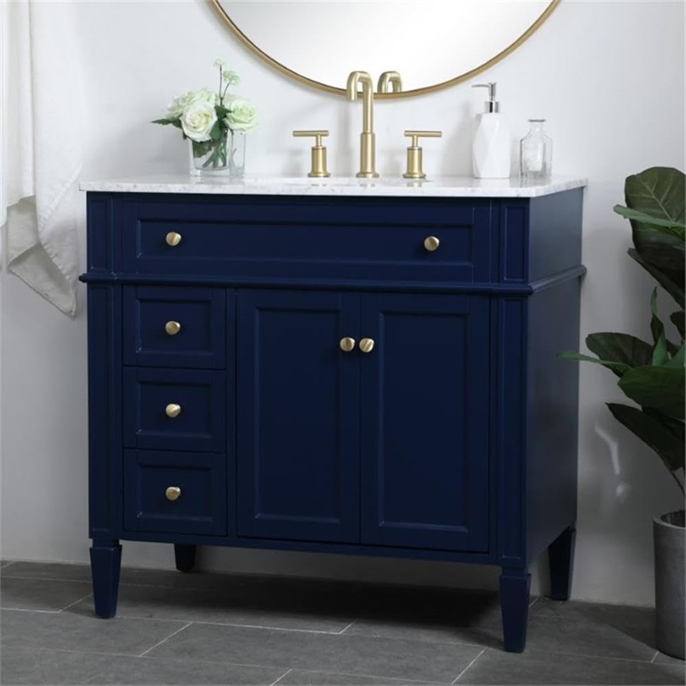 Elegant Decor 36" - Single / Blue,gold / Contemporary Bathroom Vanities