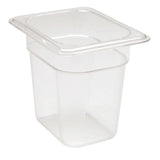 Camwear 1/8 Size Clear Food Pan - 6" Deep (1.25QT) by Cambro – 1/8, 1.25 quarts, Clear, Model 86CW135