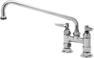 T&S Brass B-0228-M Double Pantry Faucet, Deck Mount, 4" Centers, 6" Swing Nozzle (059X) (Pack of 6)