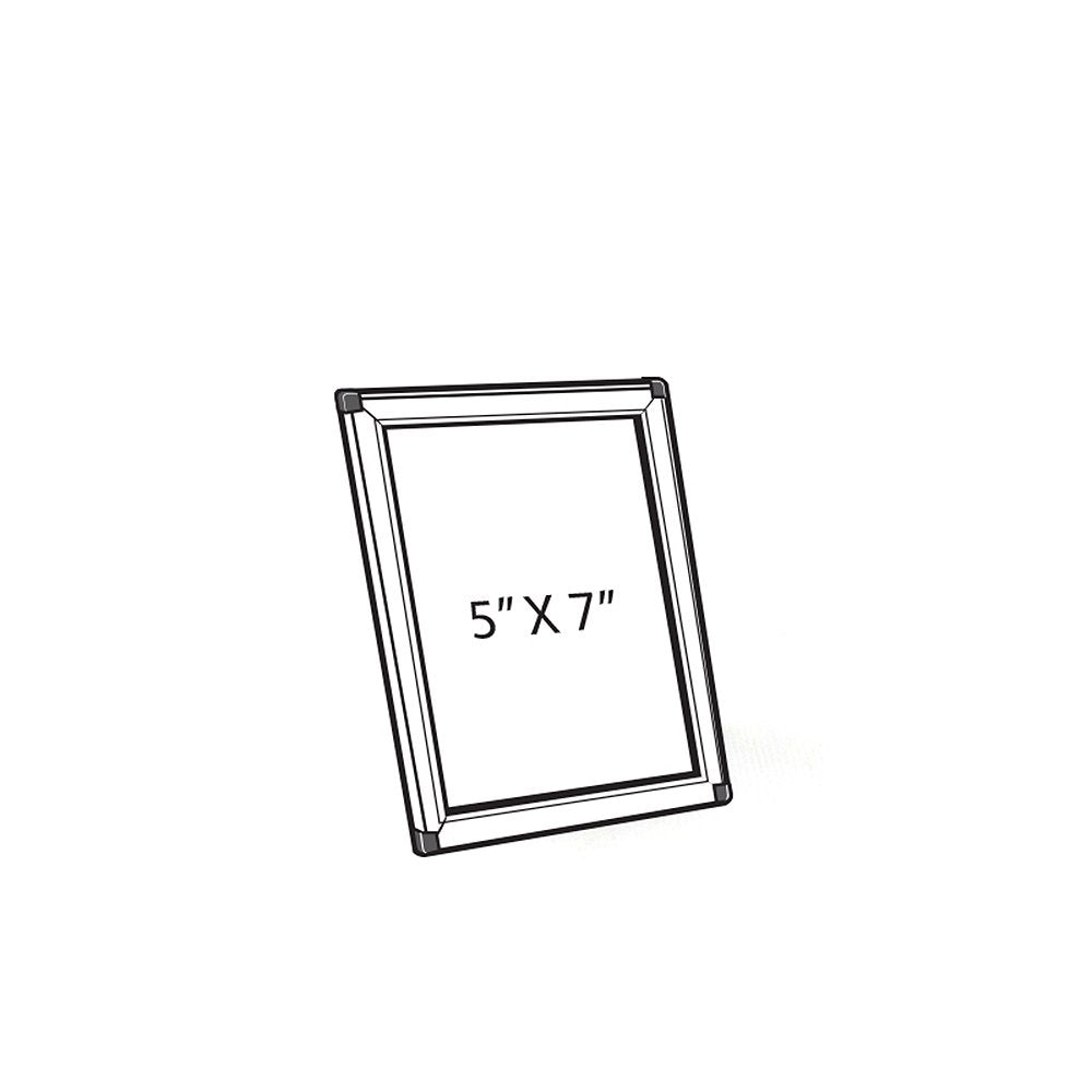 Azar Displays 5 in W x 7 in H Vertical/Horizontal Frame for Counter & Wall / silver / 1 Store Sign Holders