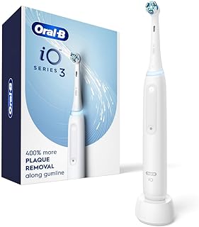Oral-B Rechargeable Electric Toothbrush, iO3 Clean & Protect, 3 Cleaning Modes, Visible Pressure Sensor, White