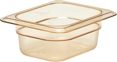 Cambro 82HP150 High Heat One Eighth Size Food Pan in Amber (Case of 6) 2-1/2" Deep