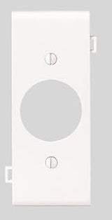 Leviton 1-Gang Single 1.406-Inch Hole Device Receptacle Wallplate, Thermoplastic Nylon, Device Mount, Center Panel, PSC7-W, White