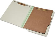 AbilityOne End Tab Classification Folder - Four-Part, Letter, 1 Divider, Light Green 7530-01-590-7106