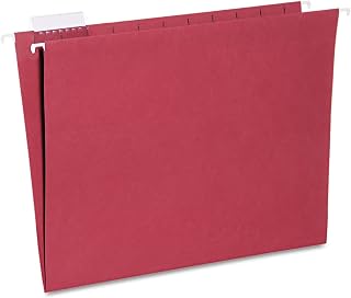 AbilityOne Hanging File Folder - 1/5 Cut, Letter Size, Red 7530-01-364-9500: Box, 25 Item(s)