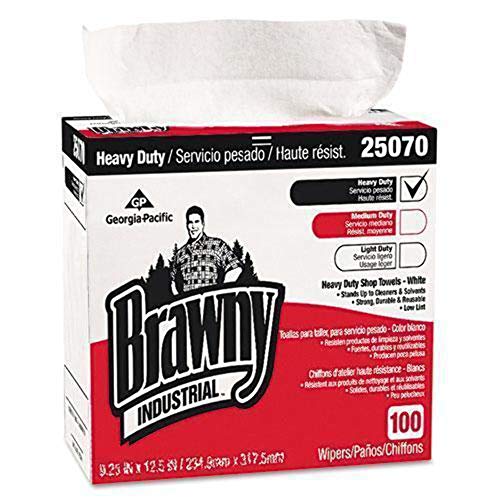 Brawny Industrial Wipers by Georgia-Pacific – 9 1/8 x 16 1/2, white, Model 25070CT