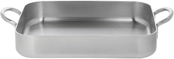 HUBERT Roasting Pan 5-Ply Stainless Steel Silver - 12 3/5" L x 10 1/4" W x 2 3/4" H