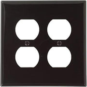 Leviton 2-Gang 2-Duplex, Receptacle Wallplate, Standard Size, Thermoplastic Nylon, Device Mount, 80716, Brown