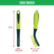 Scrub Brush Set - Long Handle Cleaning Brushes with Heavy Duty Bristles and Comfort Grip - Scrubbers for Kitchen by Pine-Sol – 5 Piece Set, Nylon, Green, Model Pine-Sol