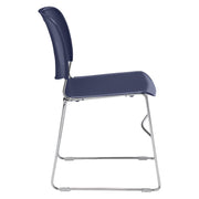 Plastic Stack Chair by Global Industrial – Plastic, Navy, Pack of 4, Model INT-8505