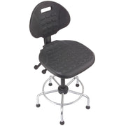 4 Way Adjustable Stool with Chrome Base by Global Industrial – 23.5"W x 24"L x 9"H, chrome, Black, Model A203TC