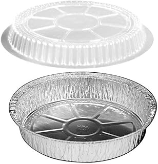 Handi-Foil 9" Round Take-Out Pan w/Clear Dome Lid 50/Pk Aluminum Containers (Pack of 50)