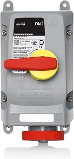 Leviton 430MF7WLEV 30 Amp, 480 Volt 3-Phase, 3P, 4W, LEV Series N.A. IEC 60309-1 & 60309-2 Pin & Sleeve Mechanical Interlock, Industrial Grade, IP66/IP67/IP68/IP69K, Watertight, Fused - Red
