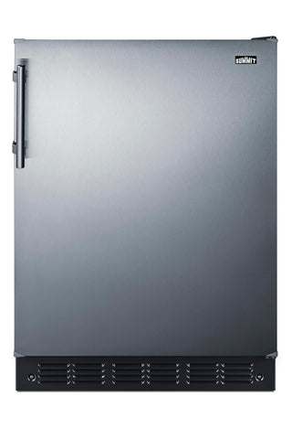 Summit 24” Undercounter Refrigerator by Summit Appliance – 5.5 cubic_feet, Stainless Steel, Silver, Model FF6BK2SS