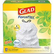 Glad White / 1 Count (Pack of 110) / Fresh,Unscented Trash Bags