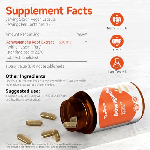AShwagandha Supplements and Luteolin Supplement for Mental Clarity & Focus Support by Temimar – Commercial Grade