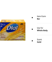 Gold Antibacterial Deodorant Soap by Dial – 3.2 Ounce (Pack of 2), Pack of 2